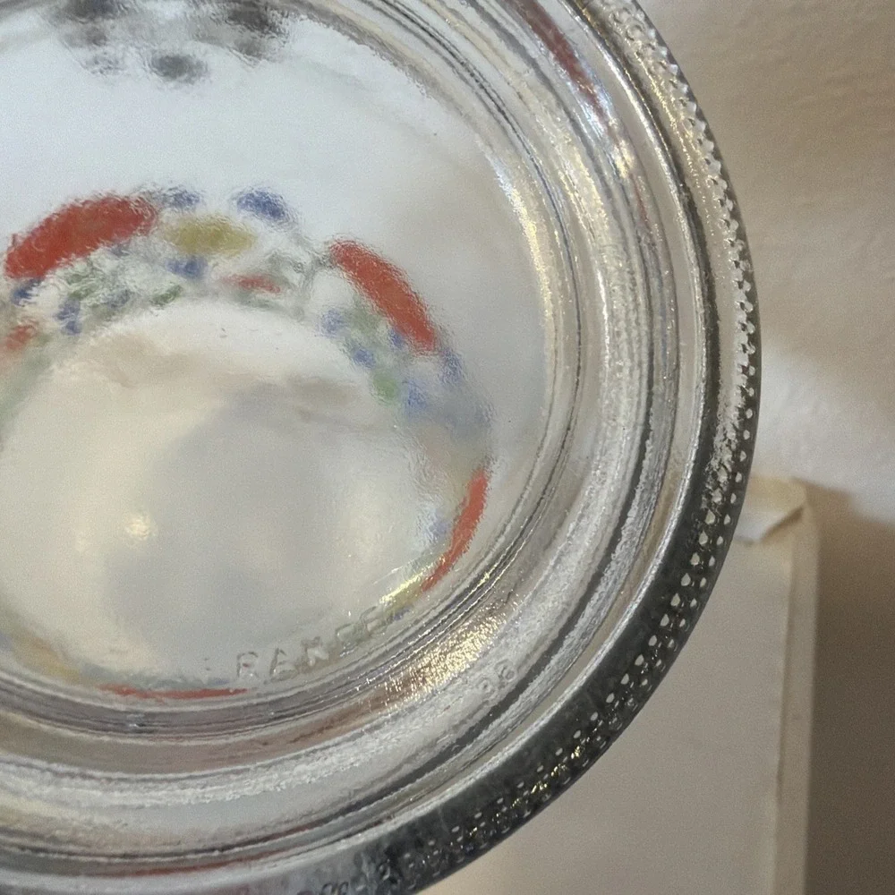 Arc France R Carmen Poppy Flowers Lidded Glass Storage Jar